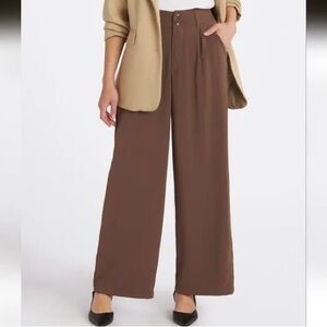 High-Waist Trouser Wide-Leg Pants in Brown